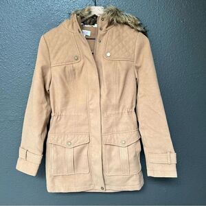 Denim & Co Anorak Jacket Sherpa Lined Hood Women | size XXS